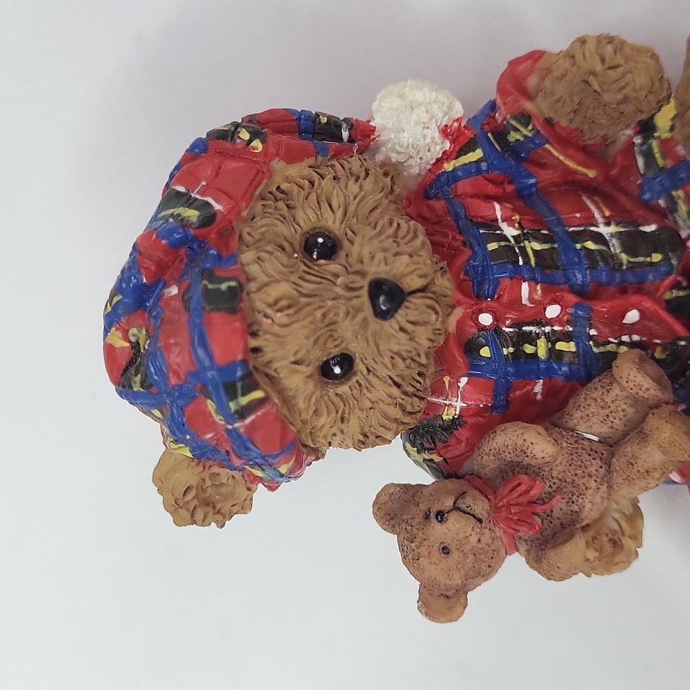 Belkie Bear 2000 Figurine Red Plaid Pajamas Rare Limited 3.5"